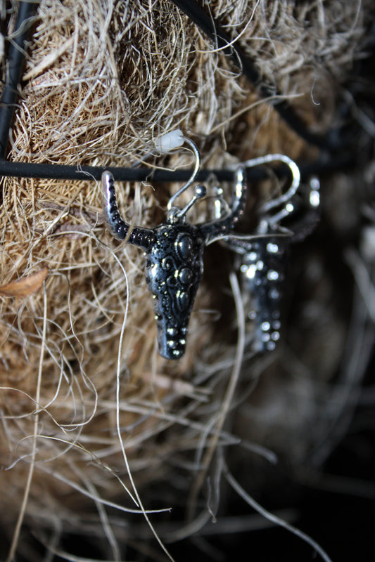 Ghost of the Plains Longhorn Earrings