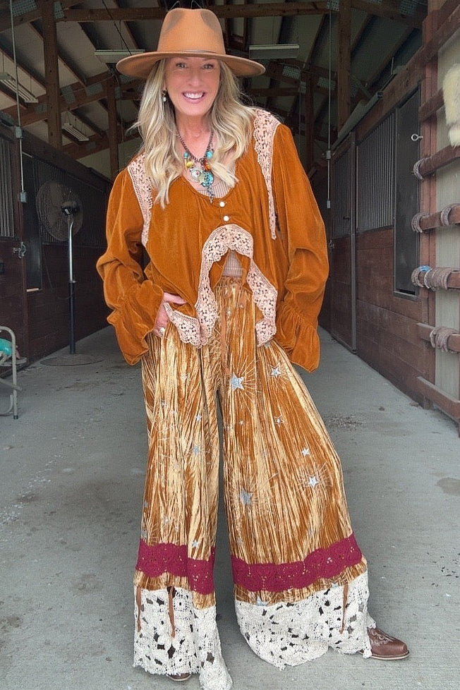 Shimmering Star Velvet Pants