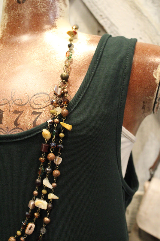 Skip Along Hunter Green Lace Tank
