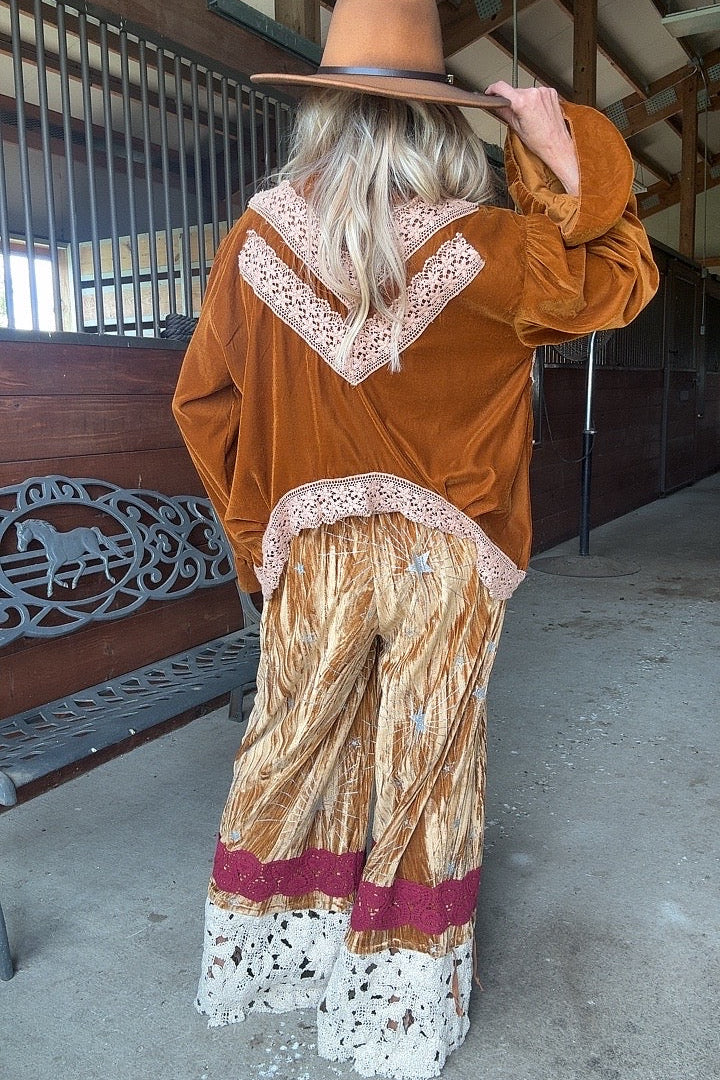 Shimmering Star Velvet Pants