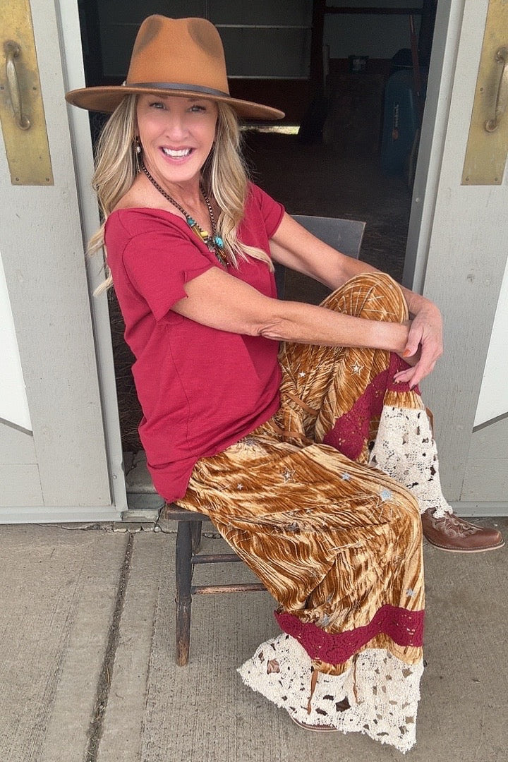 Shimmering Star Velvet Pants