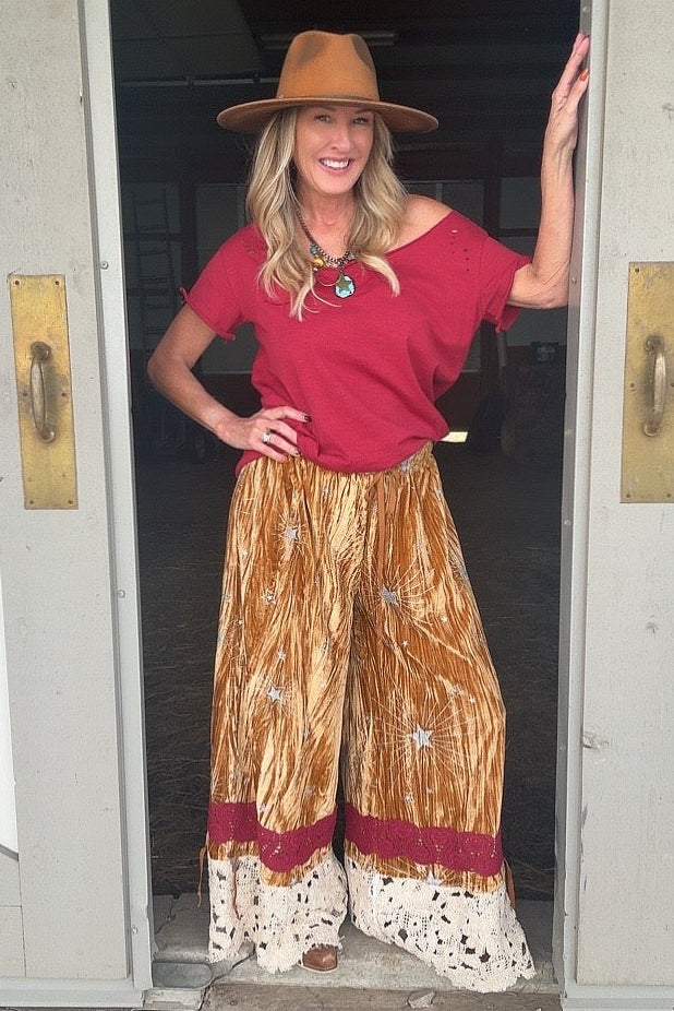 Shimmering Star Velvet Pants