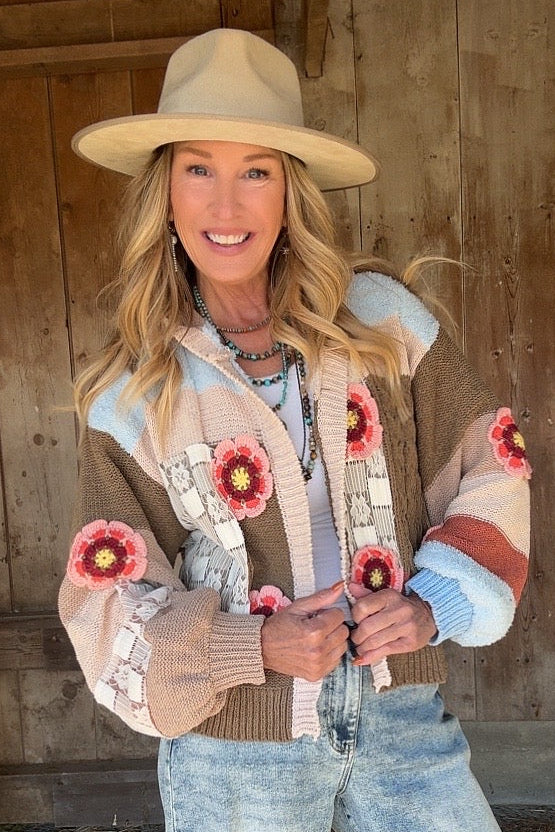 Cozy Bloom Hooded Cardigan