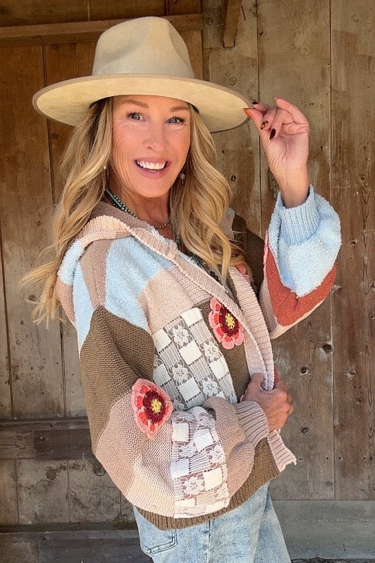Cozy Bloom Hooded Cardigan