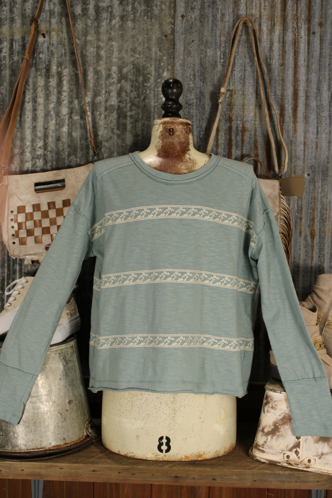Petal Path Dusty Sage Top