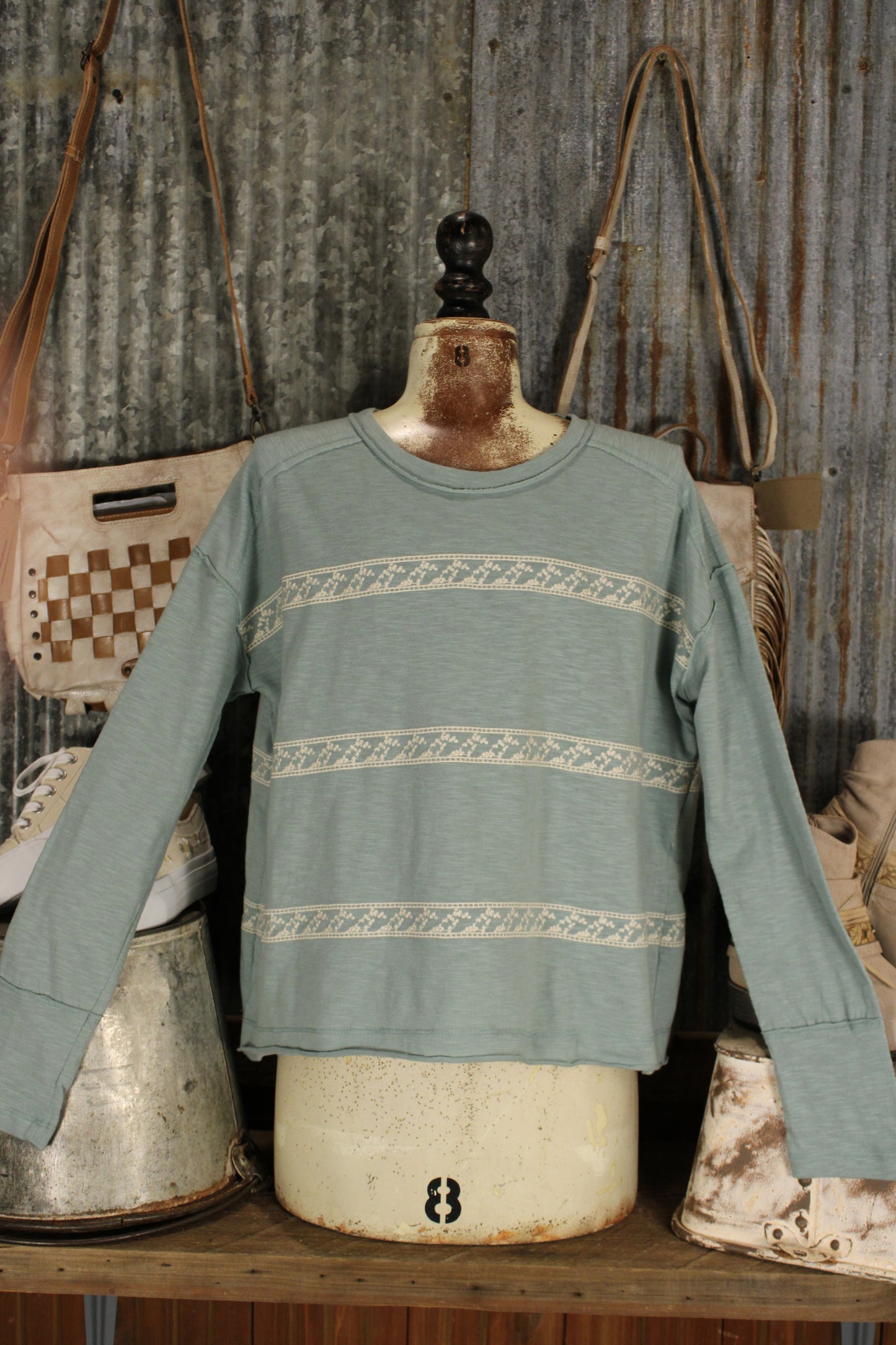 Petal Path Dusty Sage Top