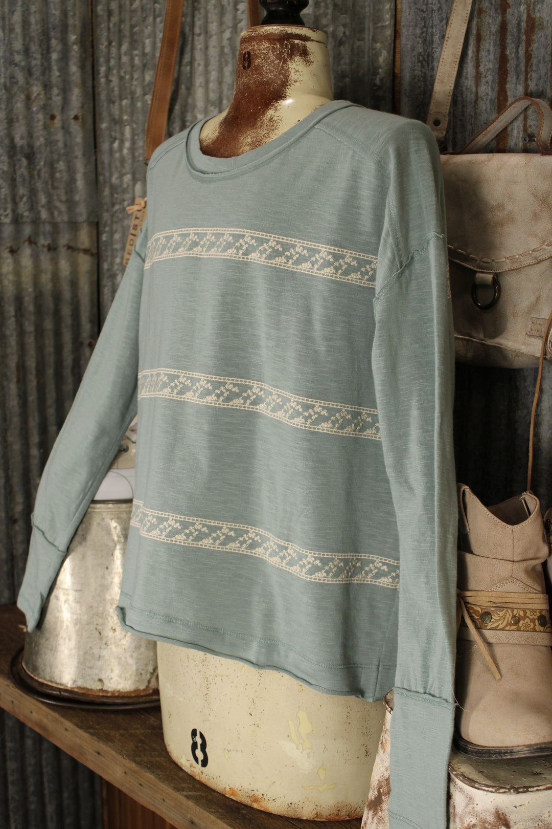 Petal Path Dusty Sage Top