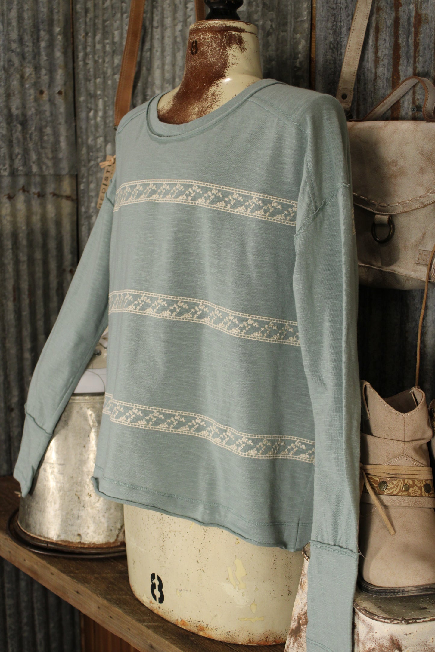 Petal Path Dusty Sage Top