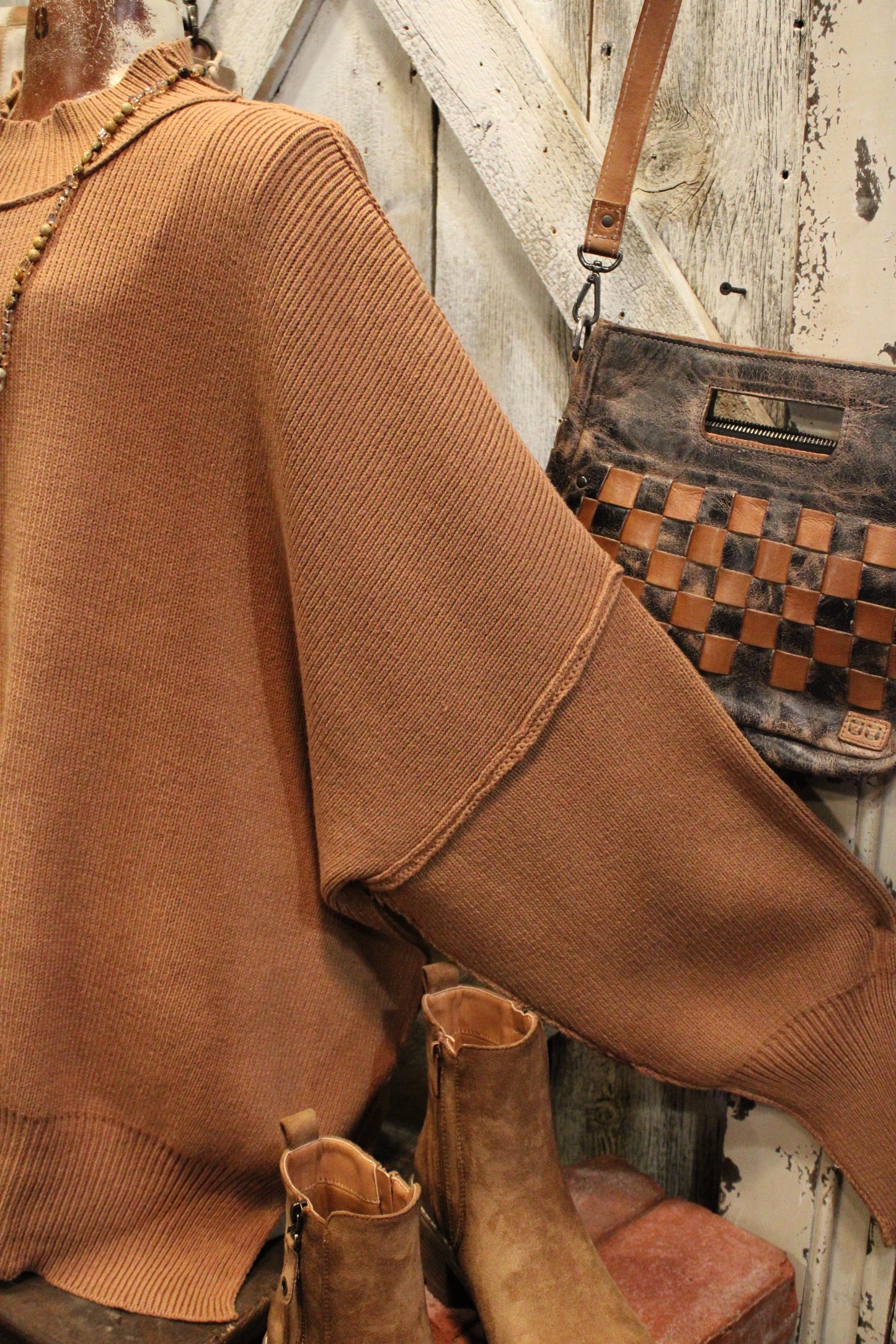 Pop Of Deep Camel Sweater