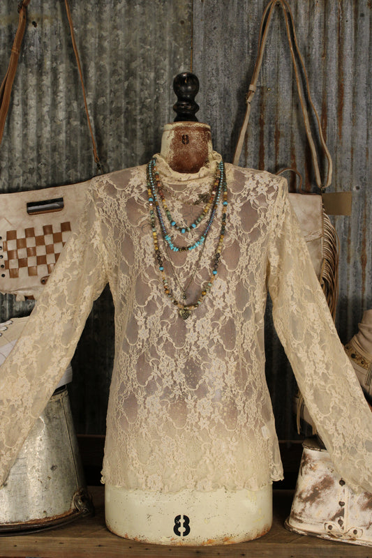 Desert Whisper Mesh Blouse