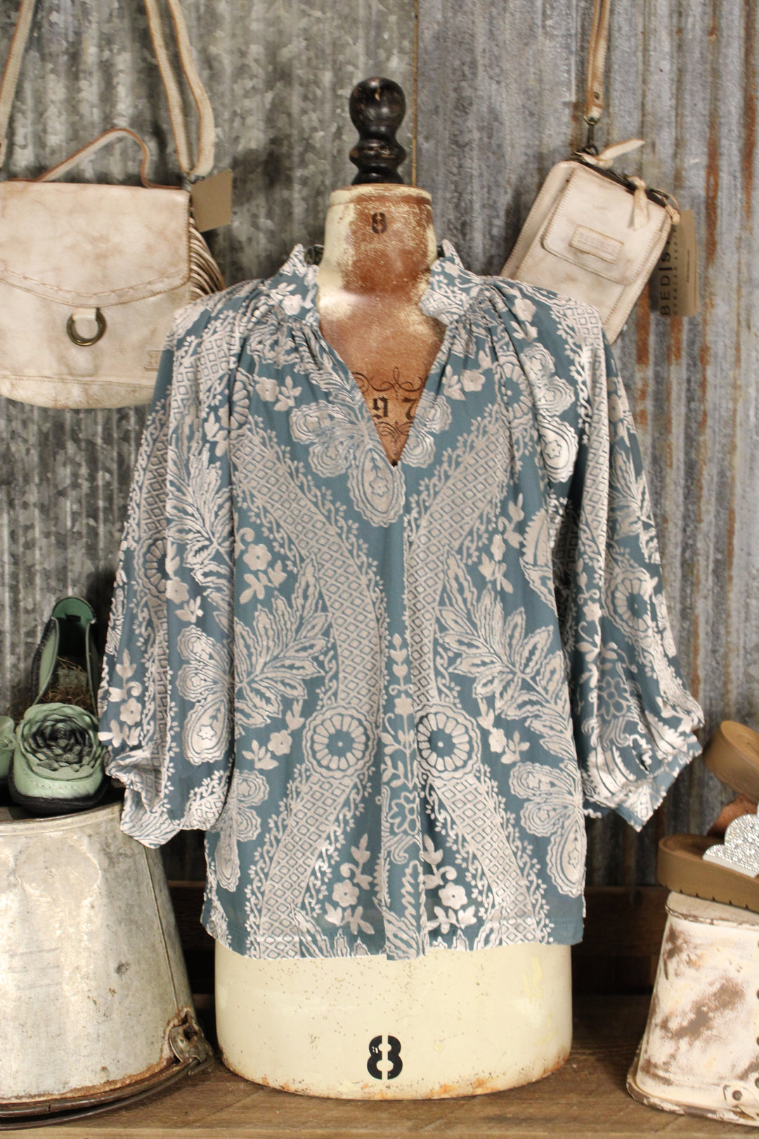 Sage Shimmer Blouse