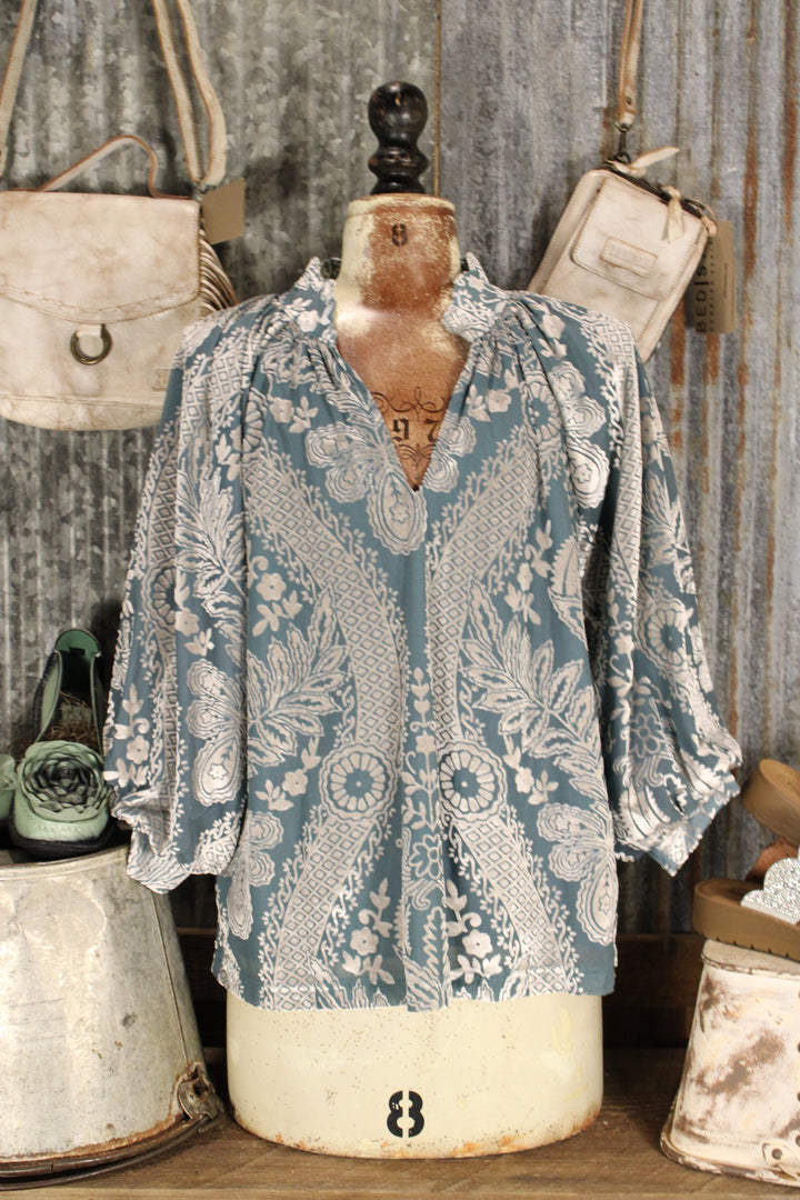 Sage Shimmer Blouse