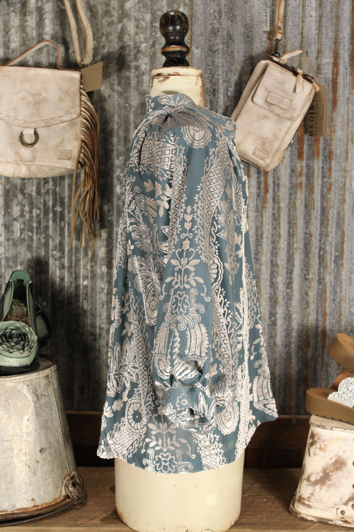 Sage Shimmer Blouse