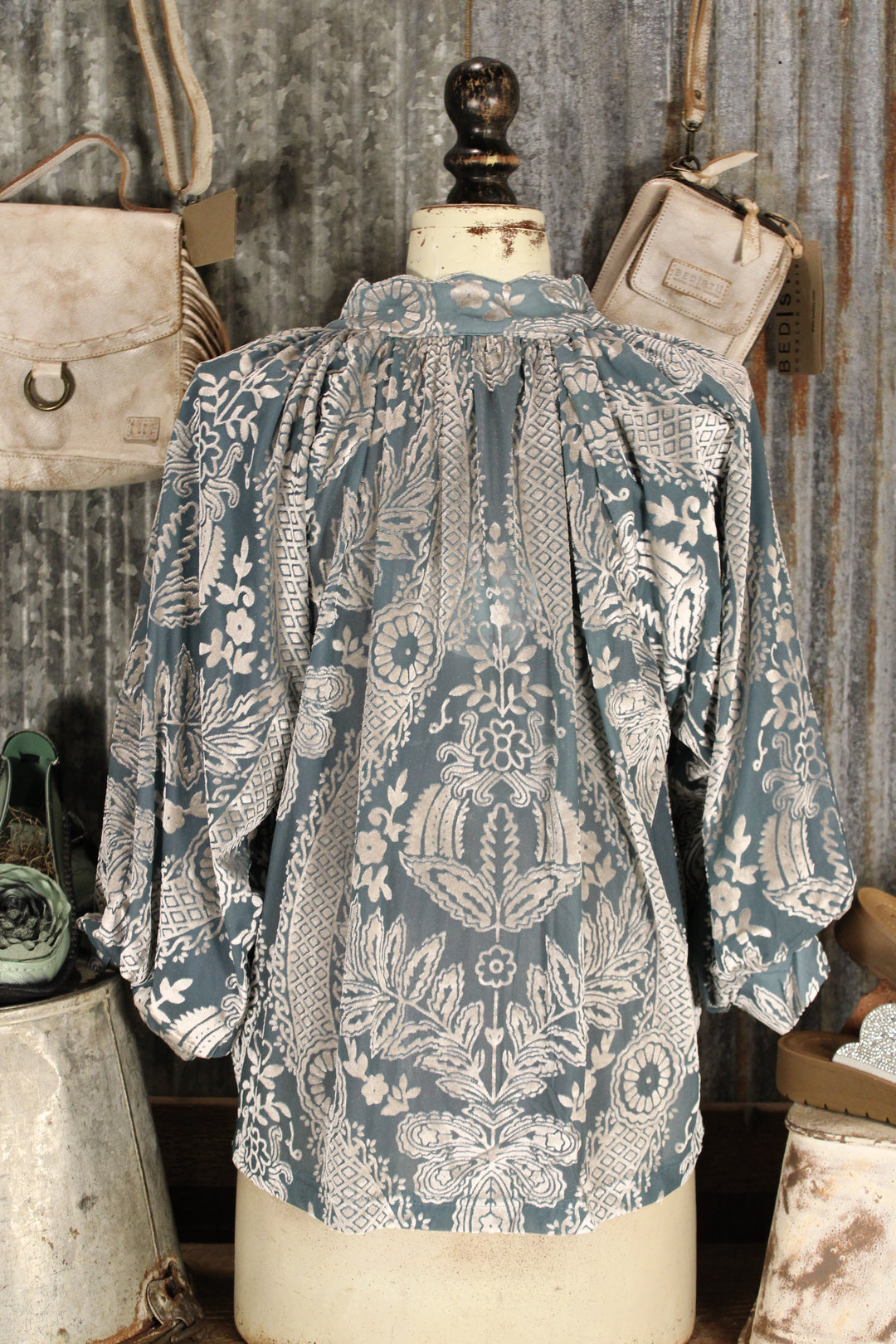 Sage Shimmer Blouse
