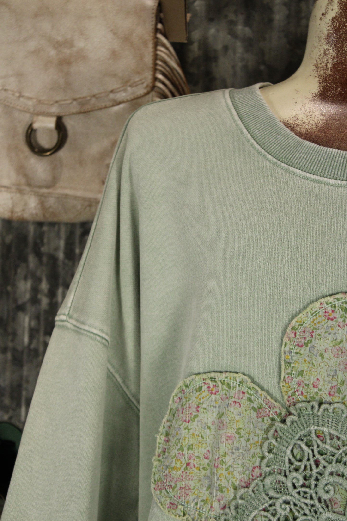 Front Porch Petals Sage Sweatshirt