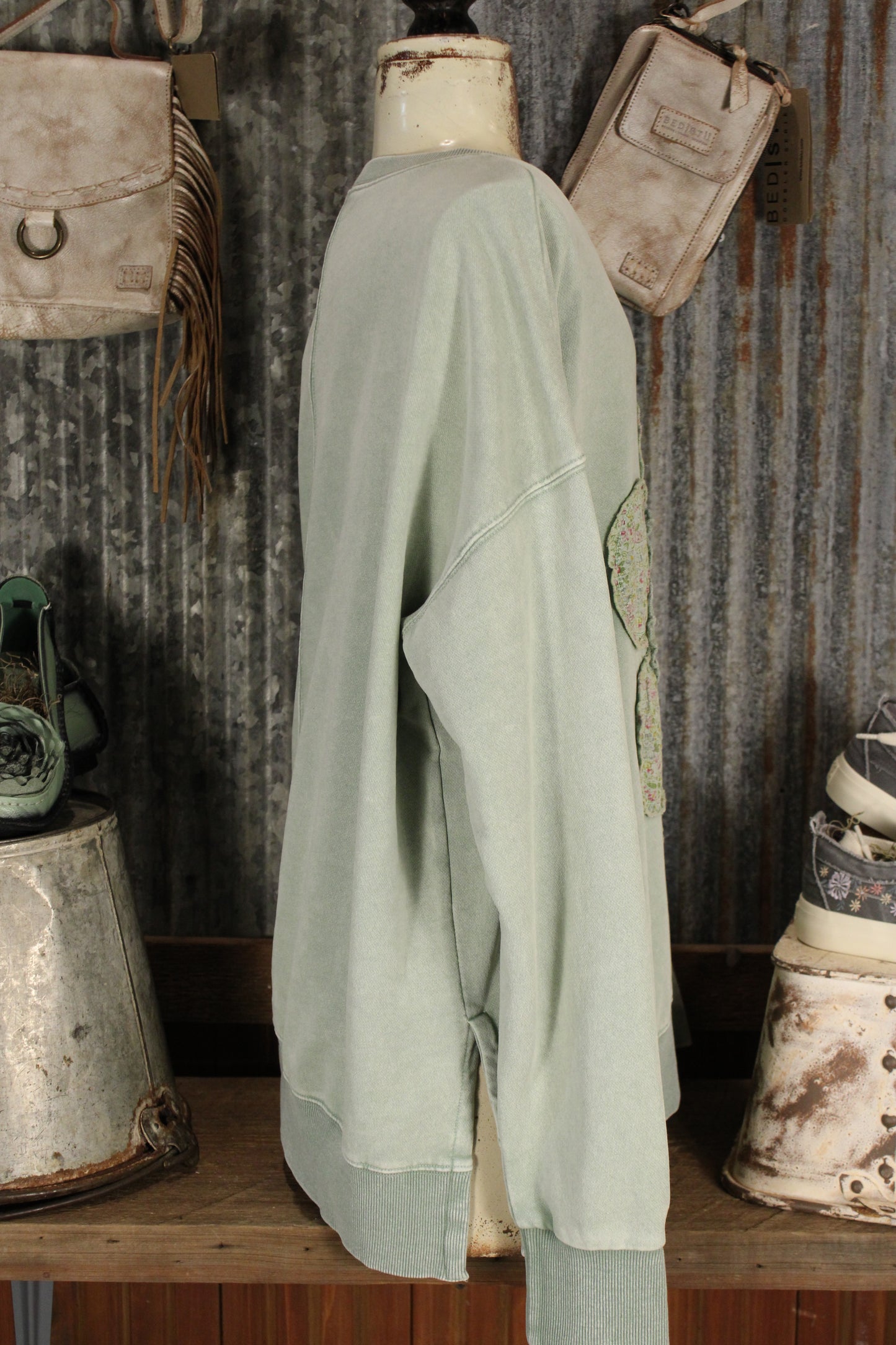 Front Porch Petals Sage Sweatshirt