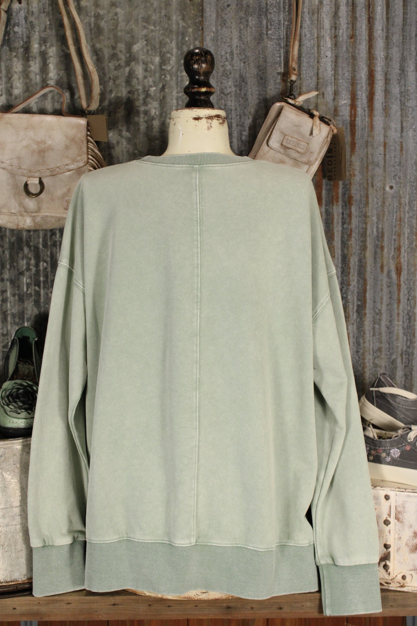 Front Porch Petals Sage Sweatshirt