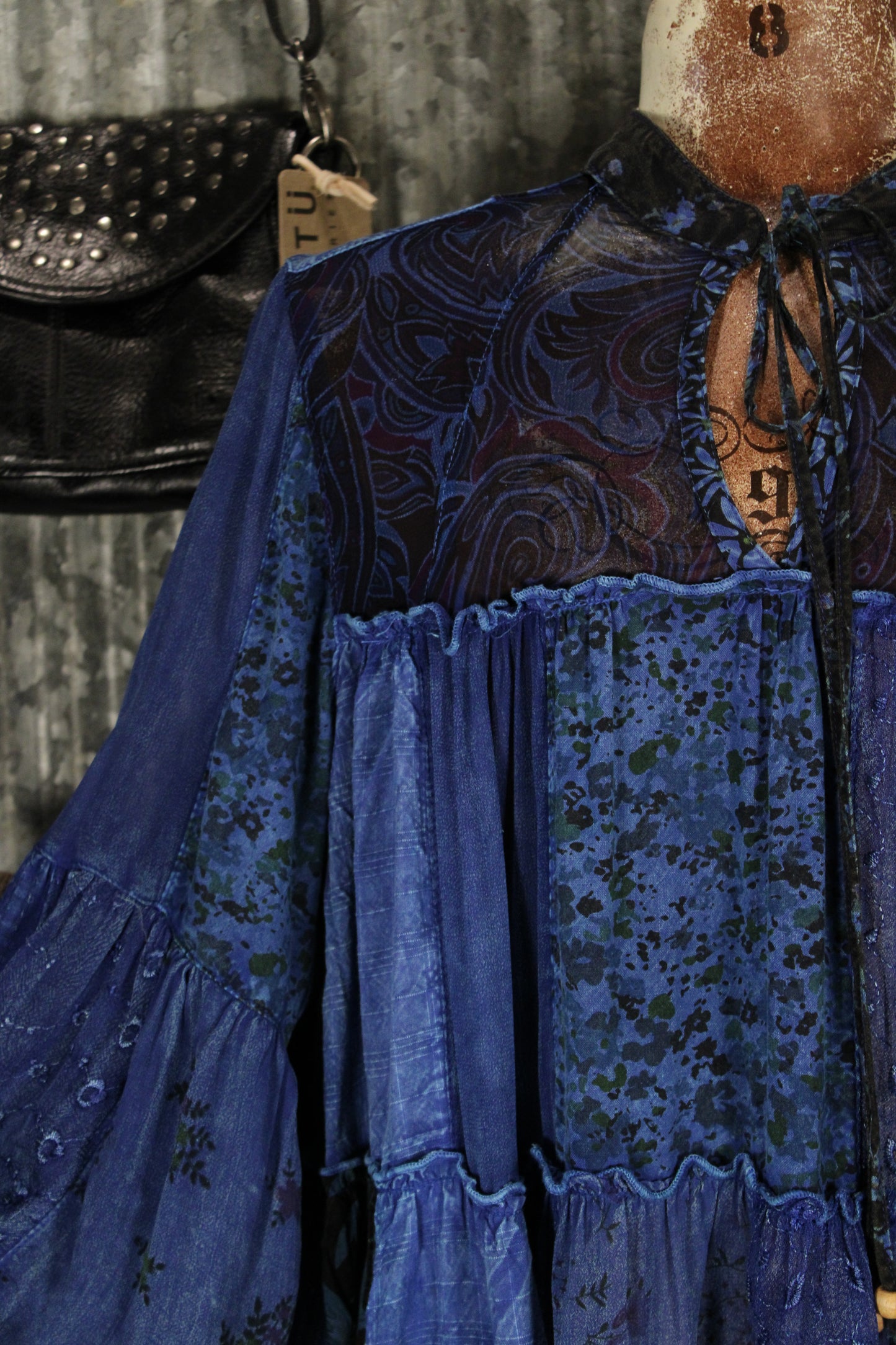 Weekend Hippie Indigo Patchwork Tunic