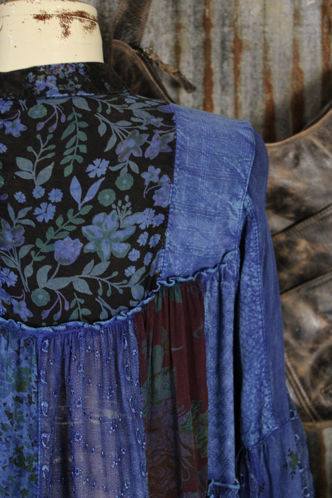 Weekend Hippie Indigo Patchwork Tunic
