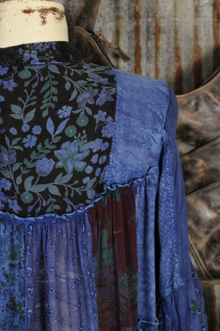 Weekend Hippie Indigo Patchwork Tunic