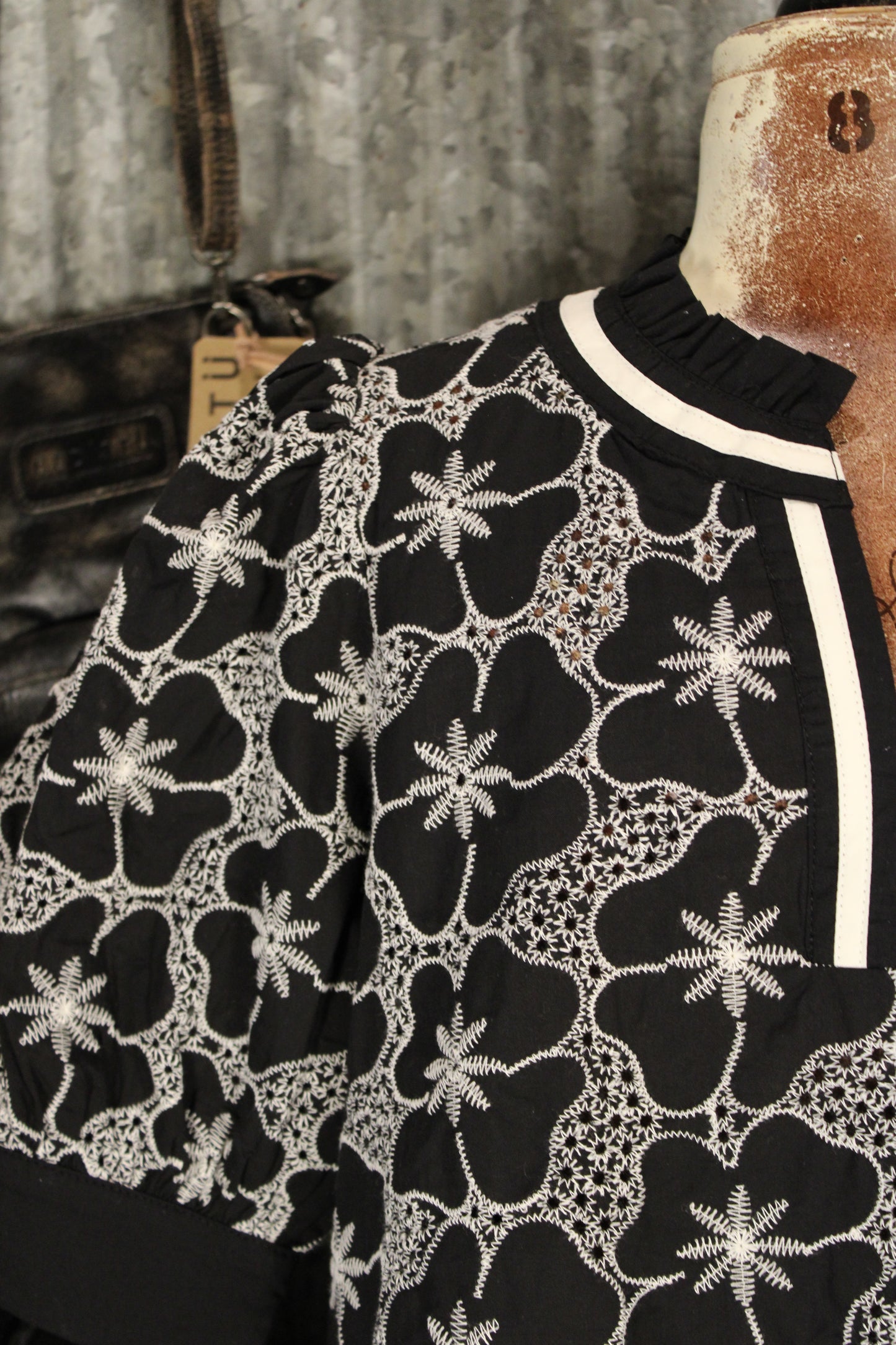 Midnight Meadow Embroidered Top
