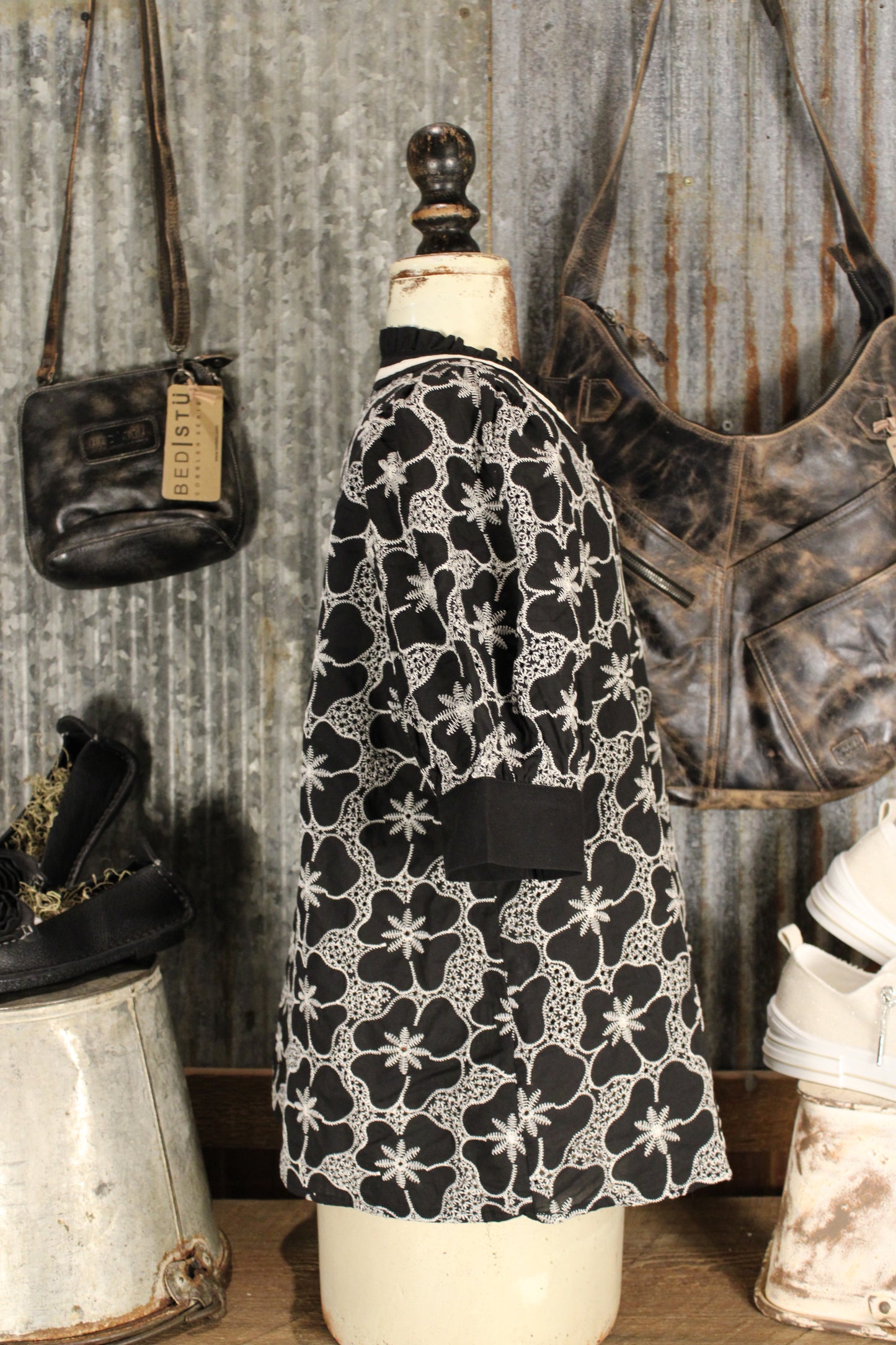 Midnight Meadow Embroidered Top