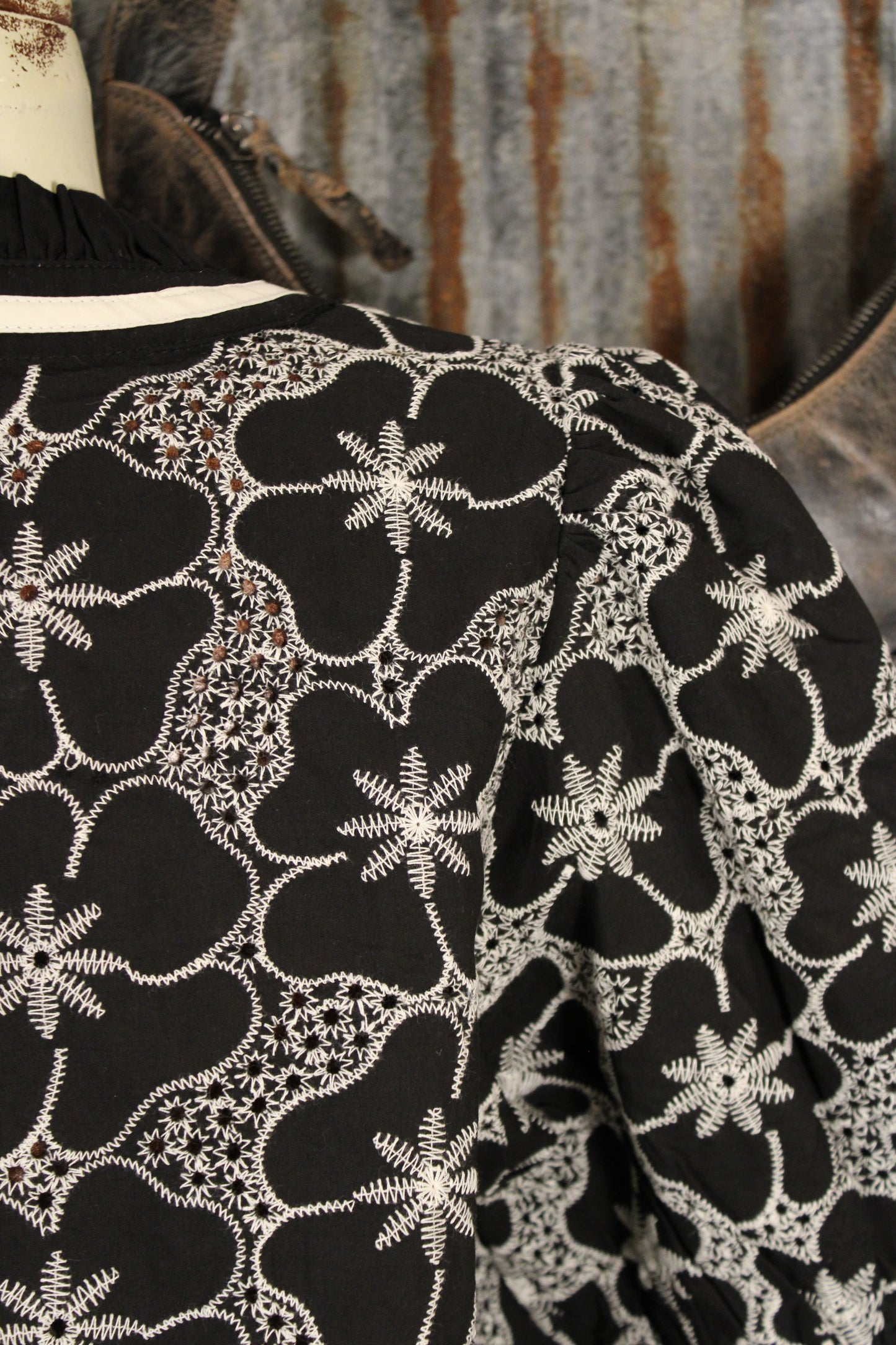 Midnight Meadow Embroidered Top
