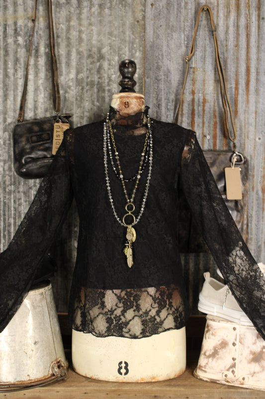 Desert Whisper Midnight Mesh Blouse