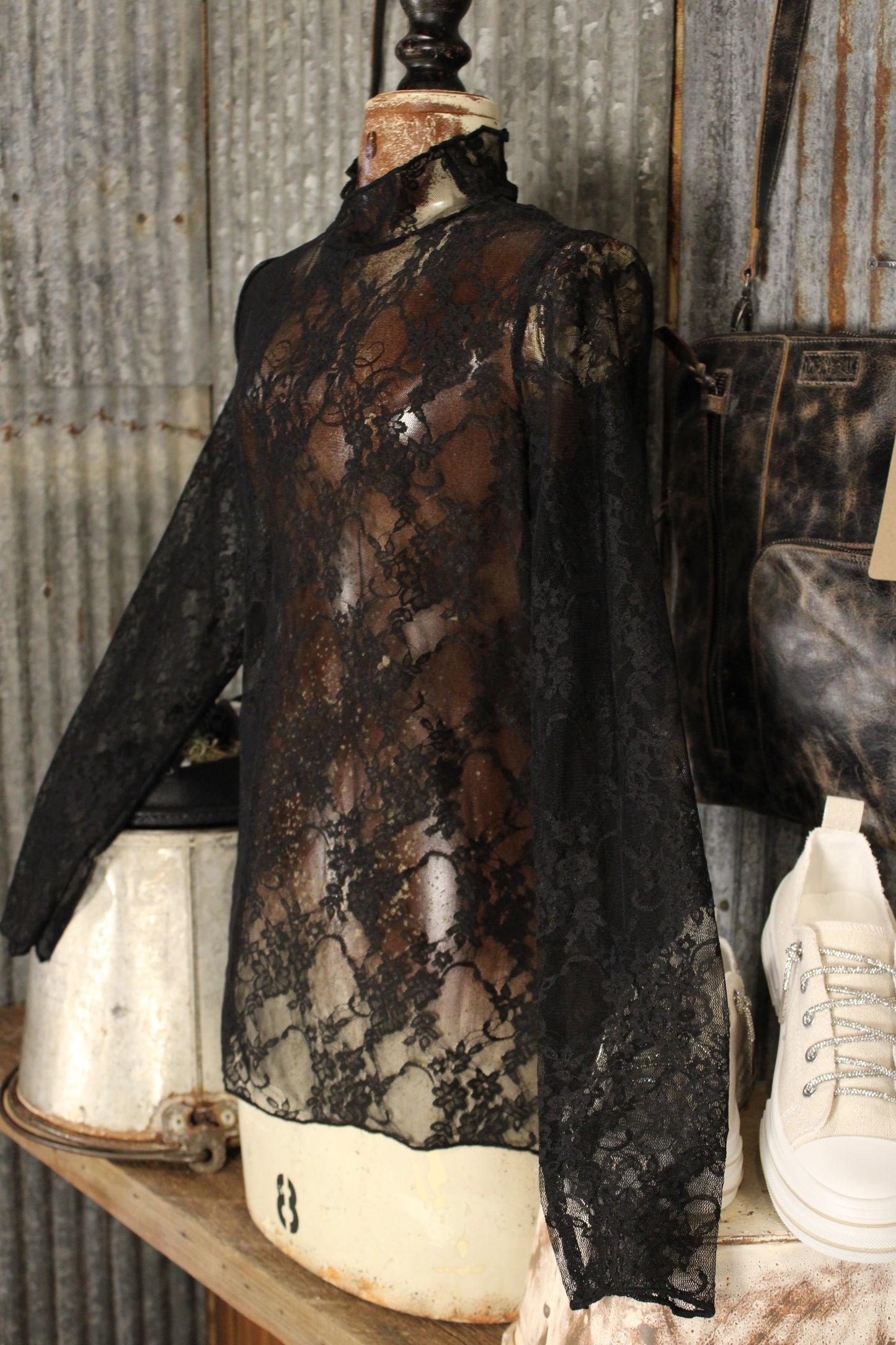 Desert Whisper Midnight Mesh Blouse