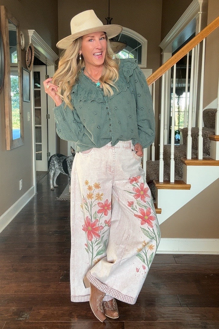 Painted Petal Pink Jeans