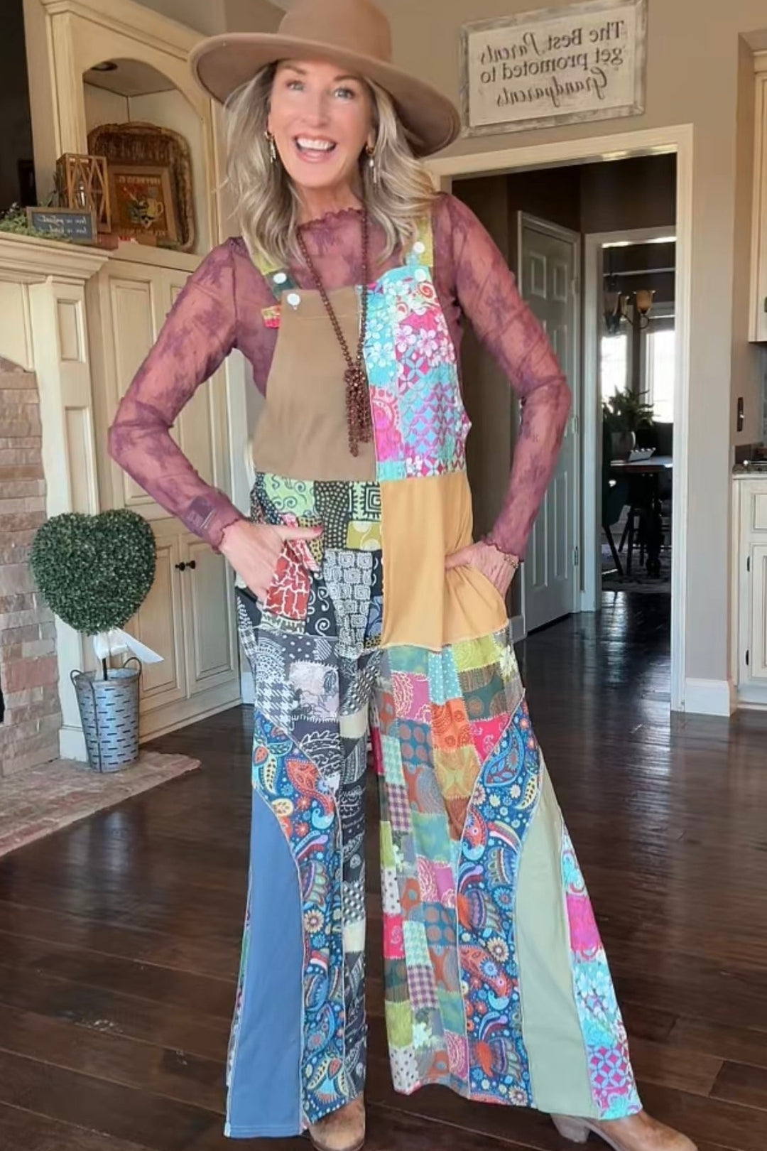 Boho Hippie Patchwork  Overalls