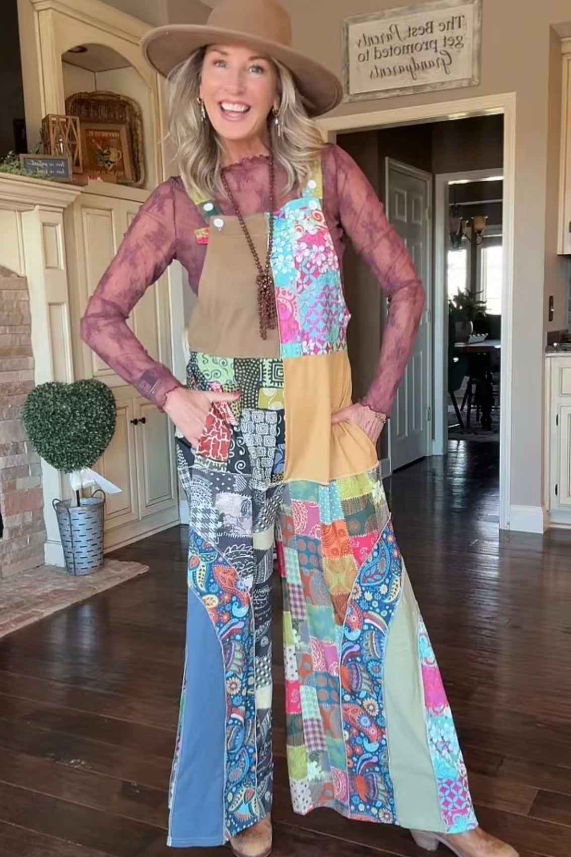 Boho Hippie Patchwork  Overalls