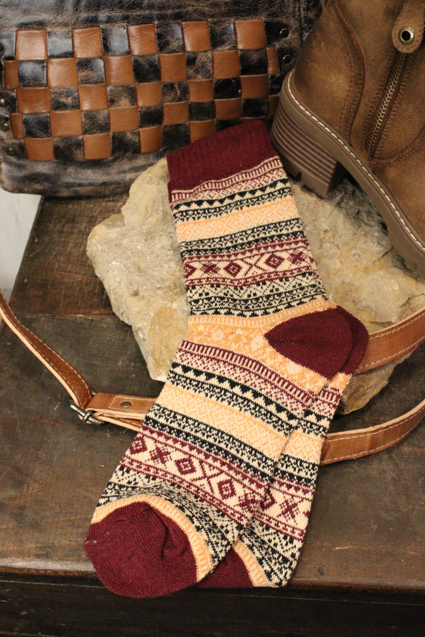 Cranberry Wine Socks