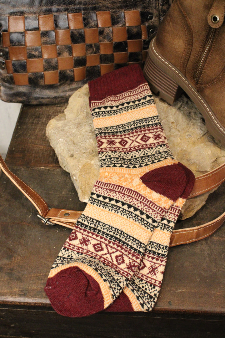 Cranberry Wine Socks