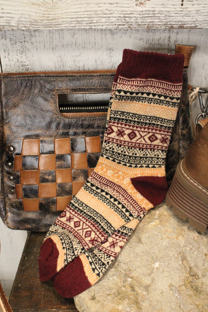 Cranberry Wine Socks
