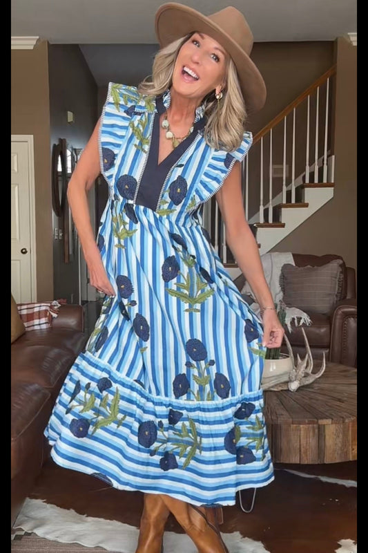 Seaside Blossom Maxi Dress