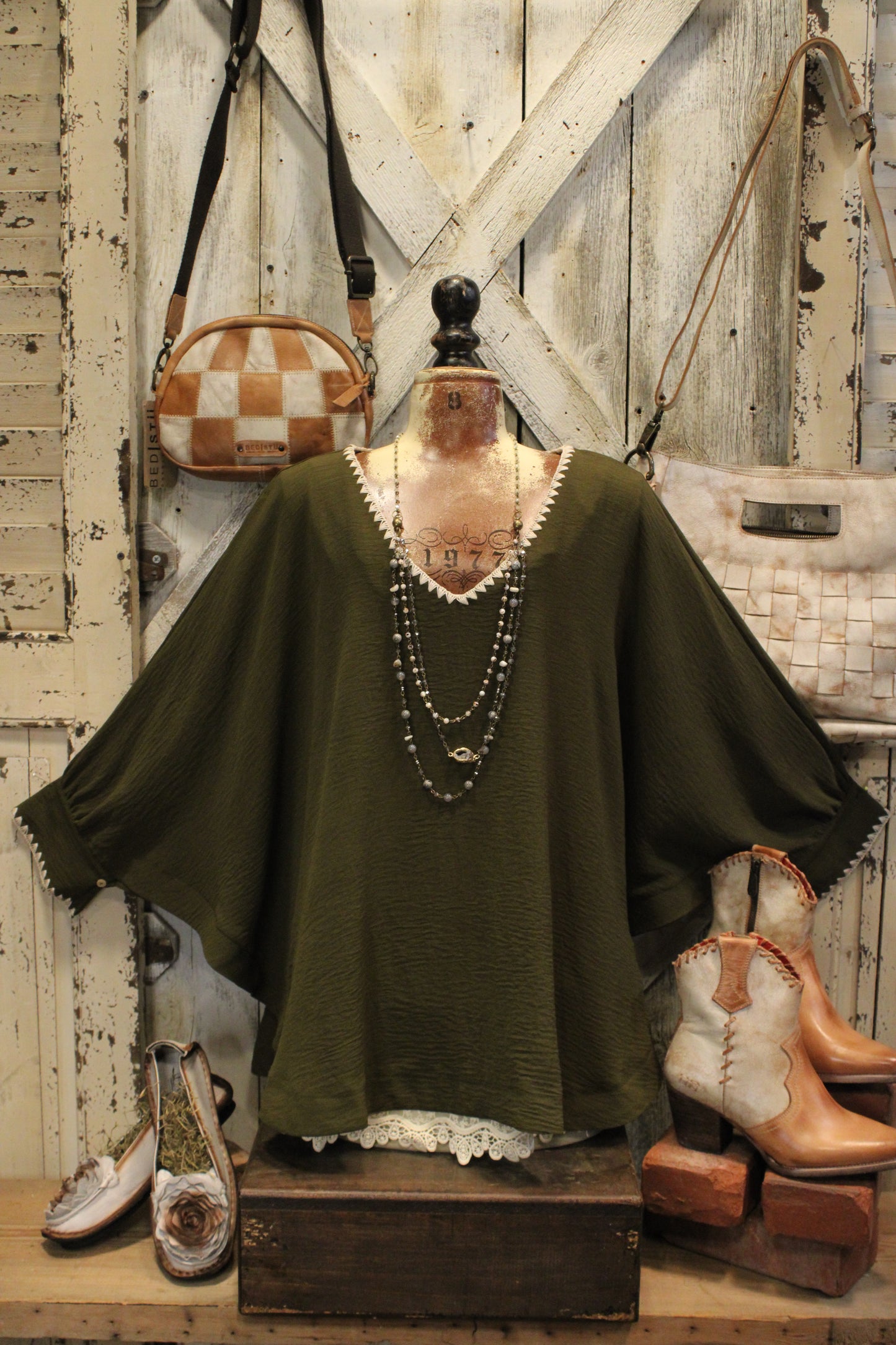 Unique In Olive Blouse