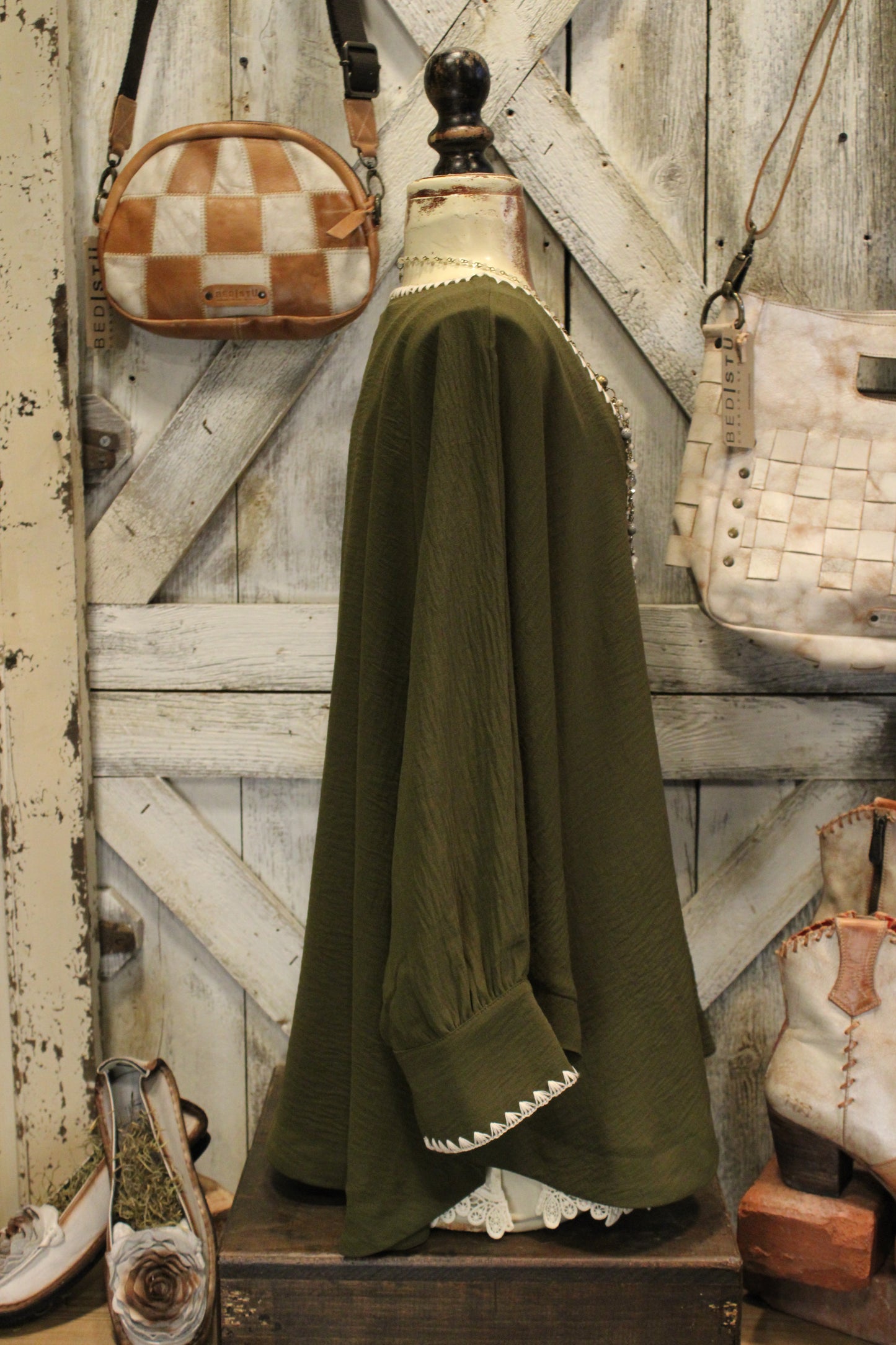 Unique In Olive Blouse