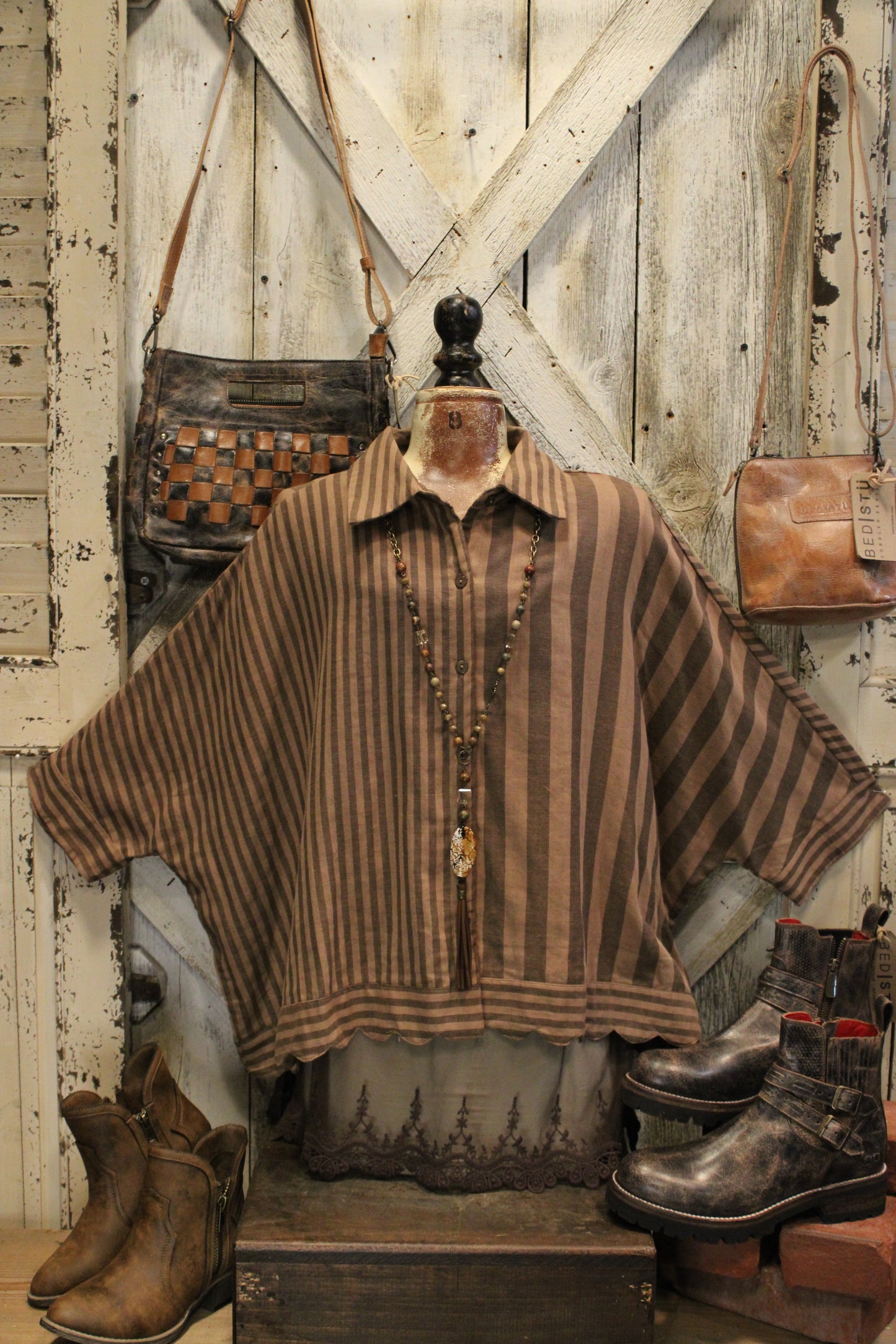 Coffee Break Striped Button Down
