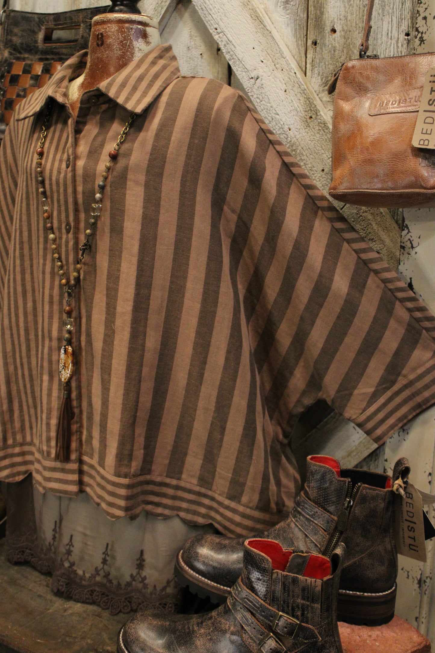 Coffee Break Striped Button Down