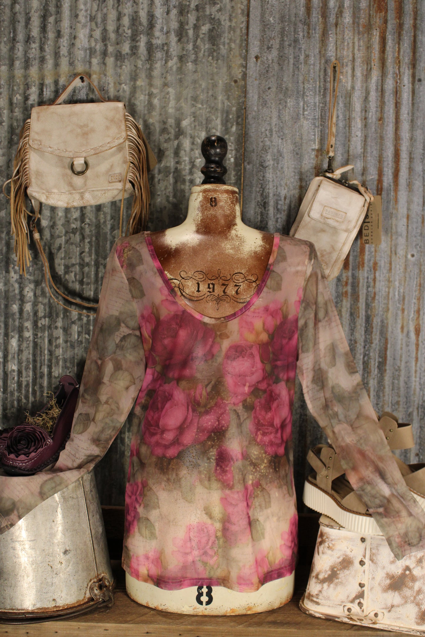 Floral Whisper Mesh Blouse