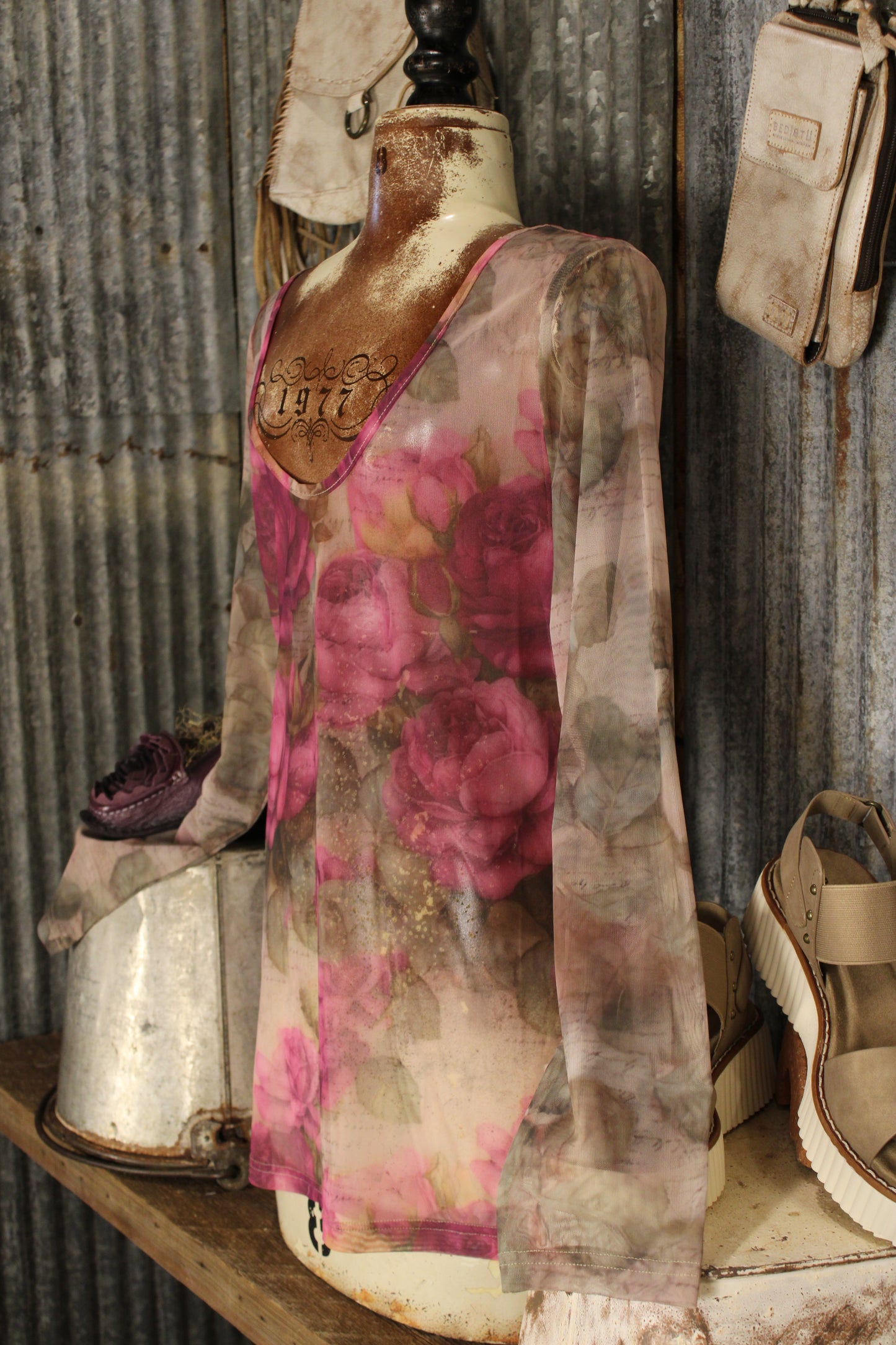 Floral Whisper Mesh Blouse