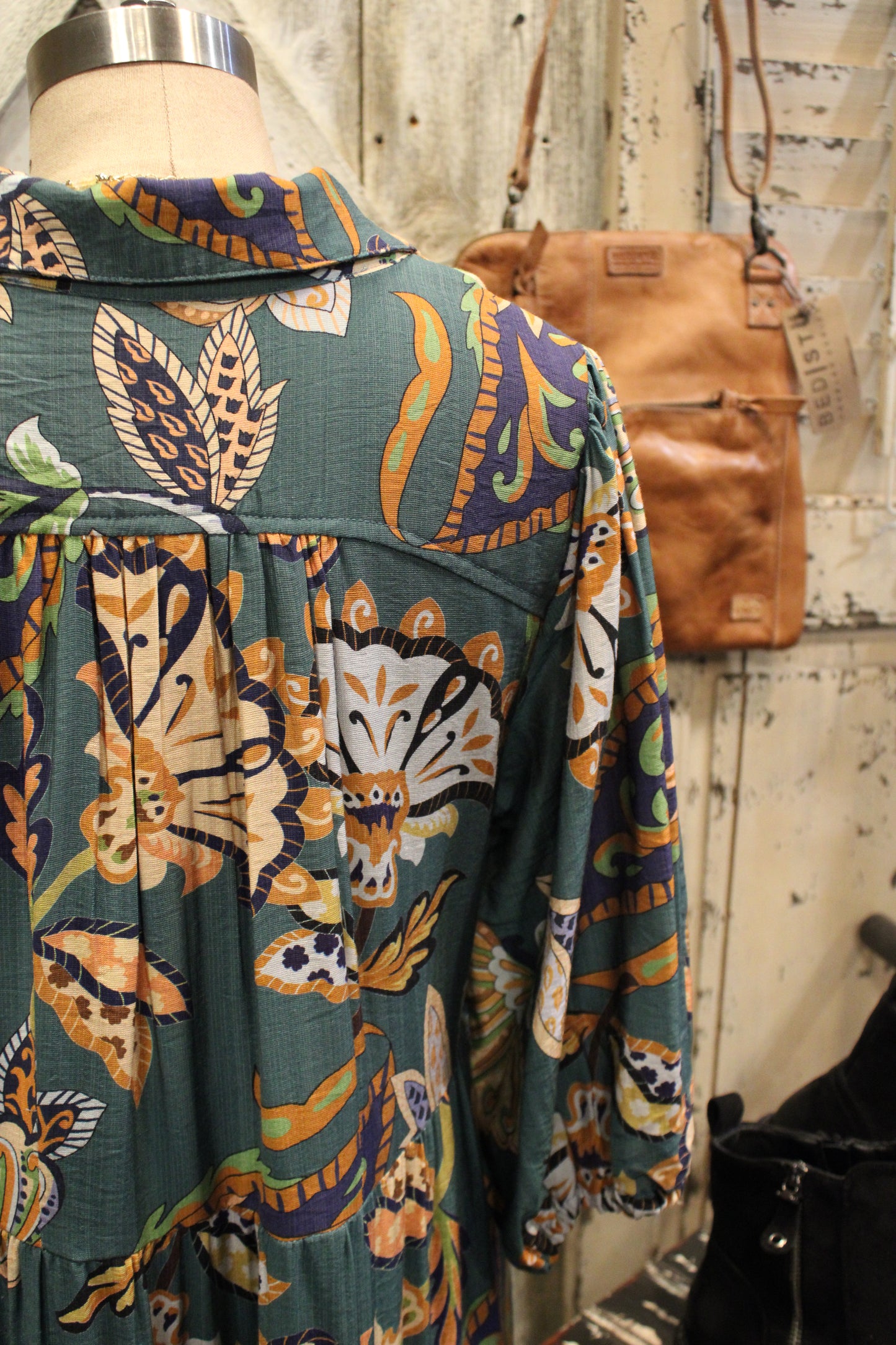 Botanical Bliss Teal Dress