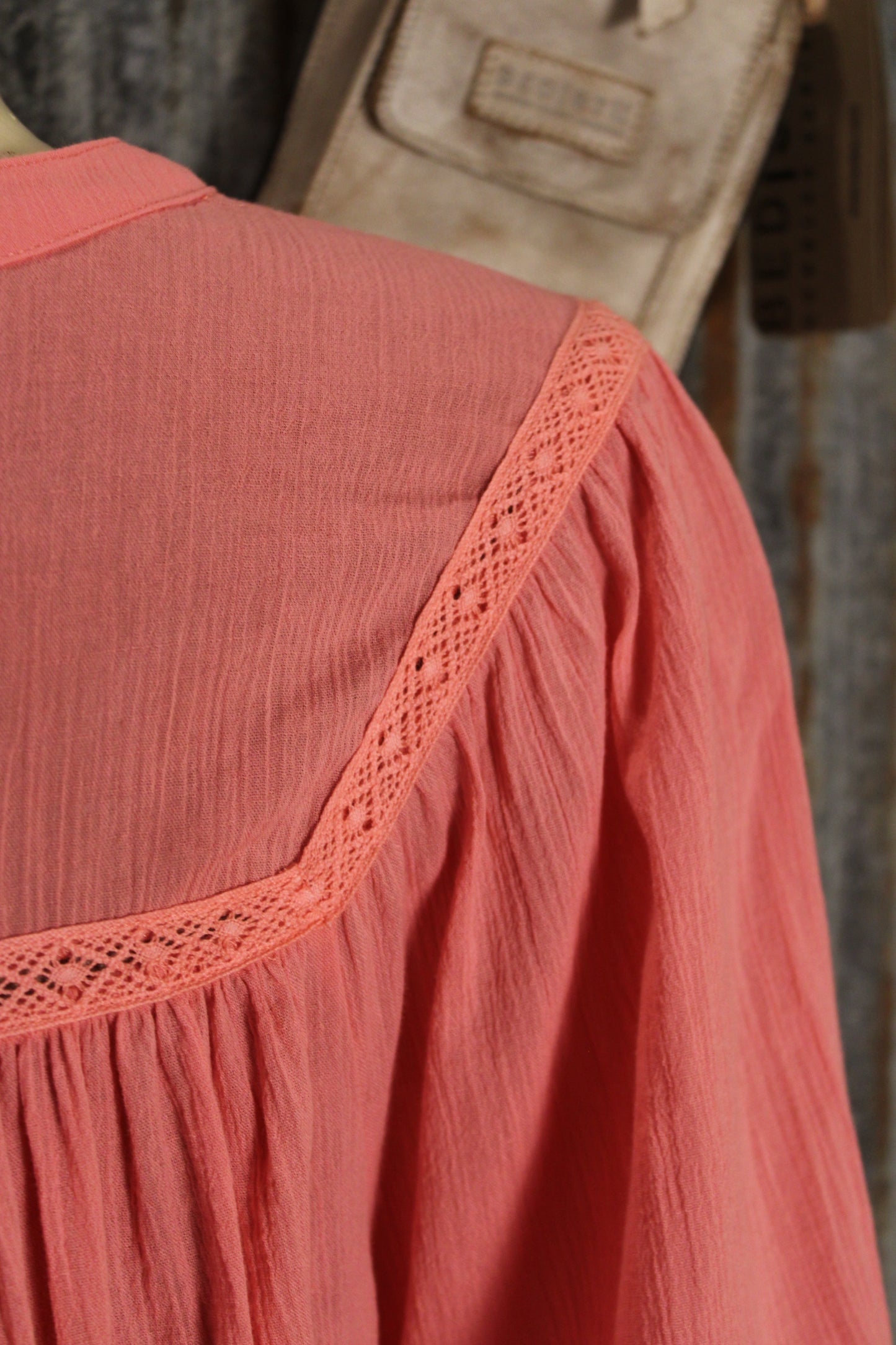 Aztec Coral Blouse