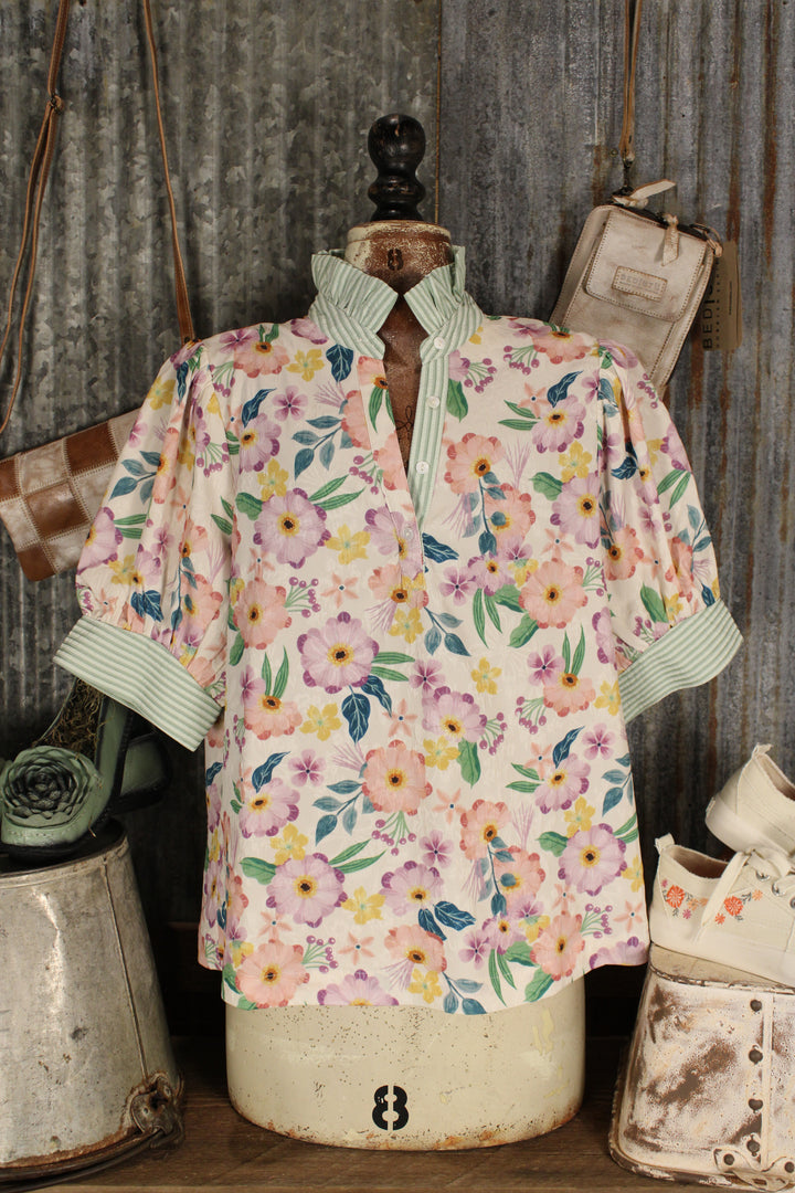 Petals And Stripes Blouse