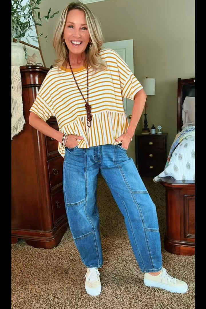 Honey High Rise Barrel Jeans