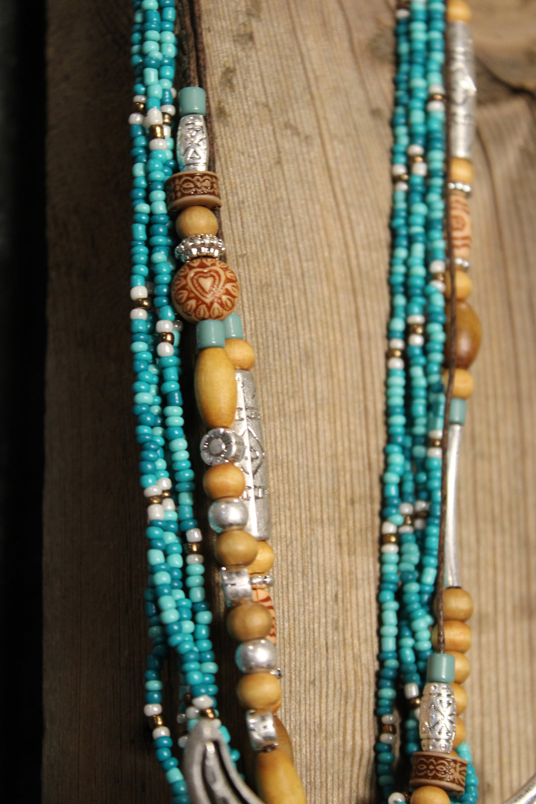 Teal Polished Prairie Longhorn Necklace