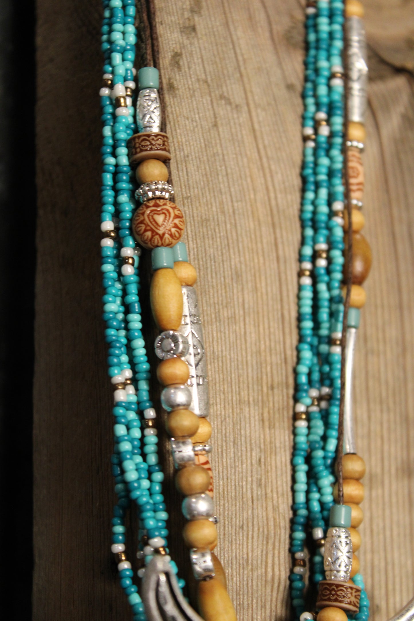 Teal Polished Prairie Longhorn Necklace