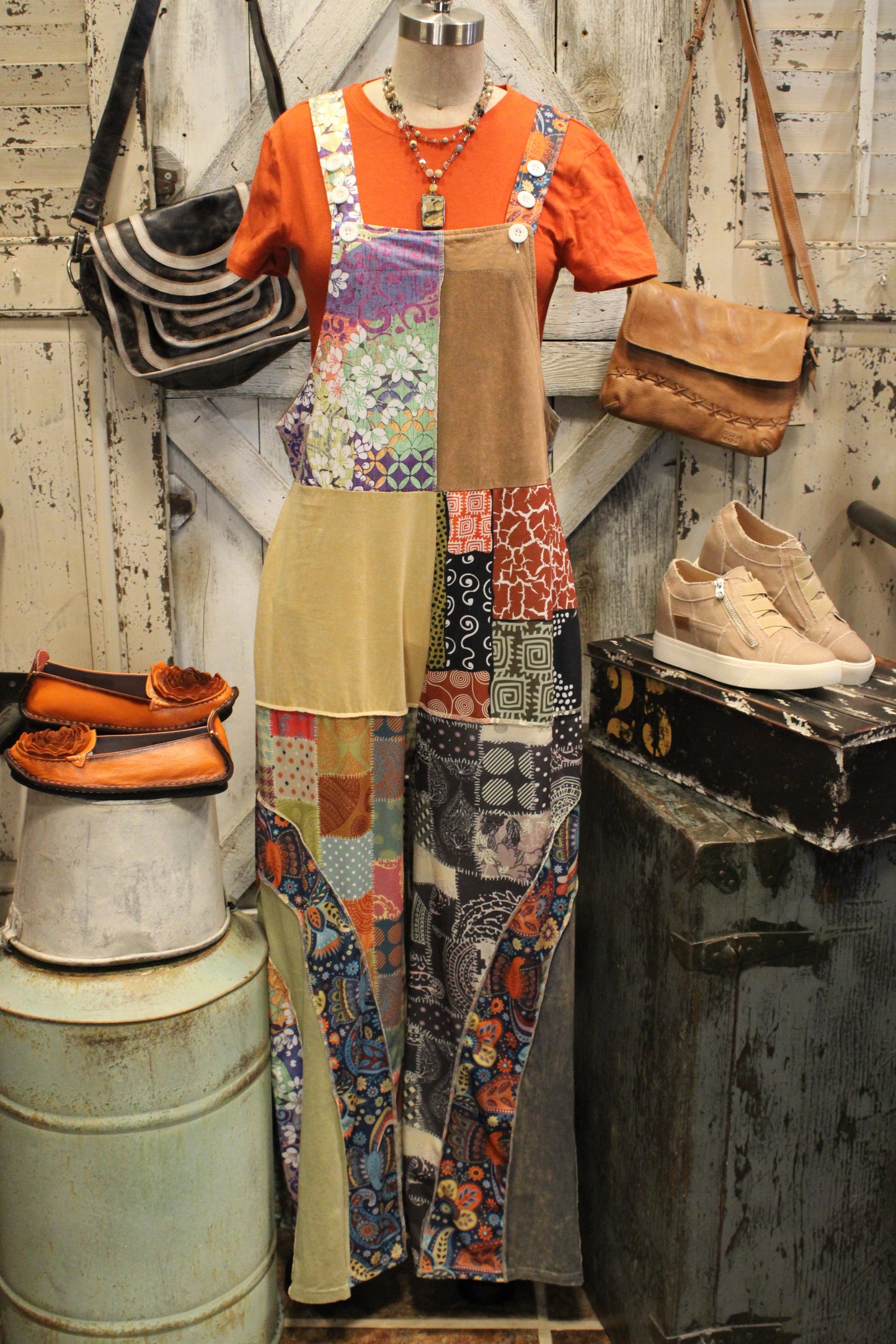 Boho Hippie Patchwork  Overalls