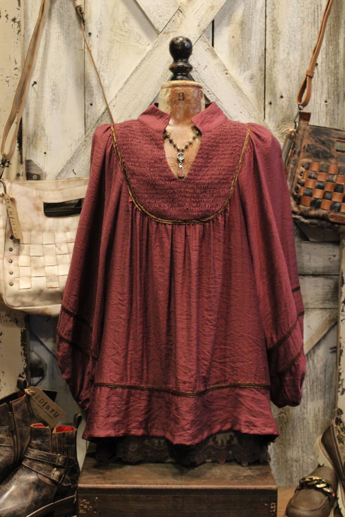 Vintage Vineyard Shimmer Blouse